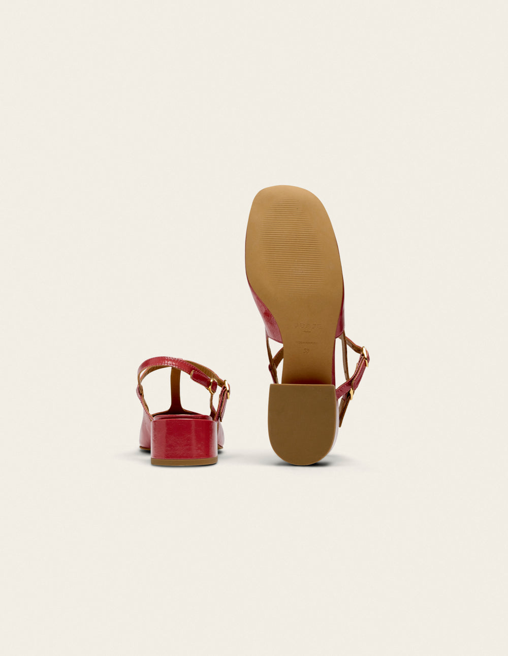 Escarpins Ryla - Cuir plissé verni rose