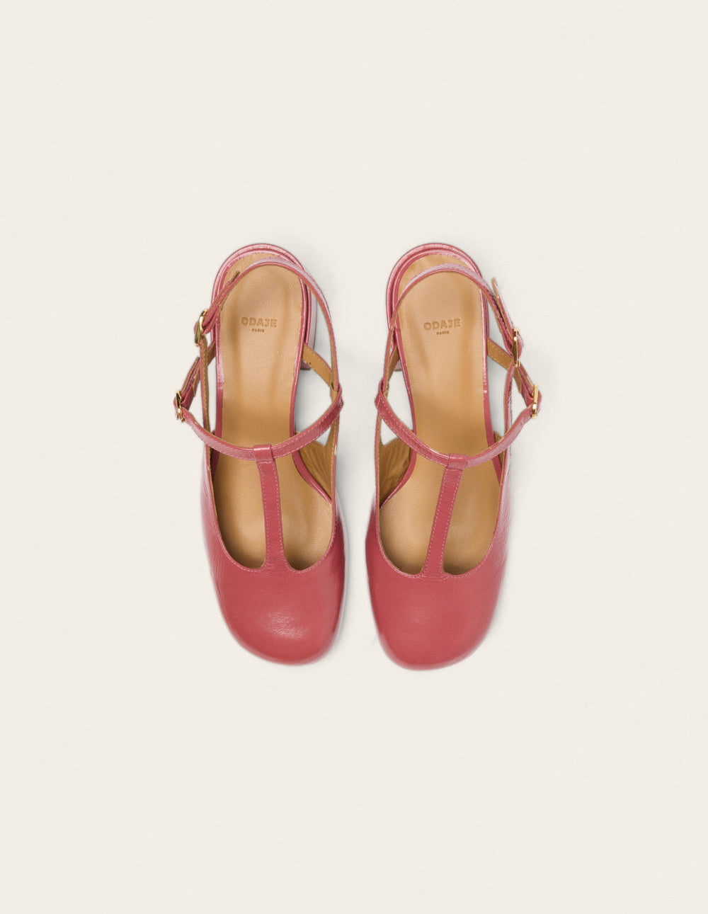 Escarpins Ryla - Cuir plissé verni rose
