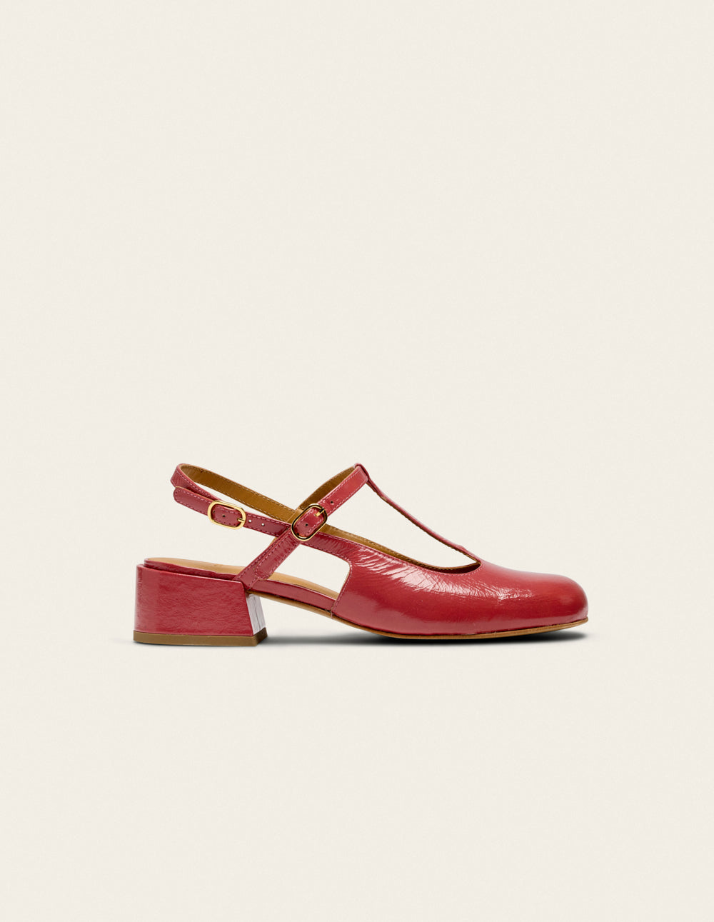 Escarpins Ryla - Cuir plissé verni rose