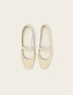 Ballerines Serra - Cuir plissé verni écru