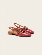 Ballerines Soli - Cuir plissé verni rose