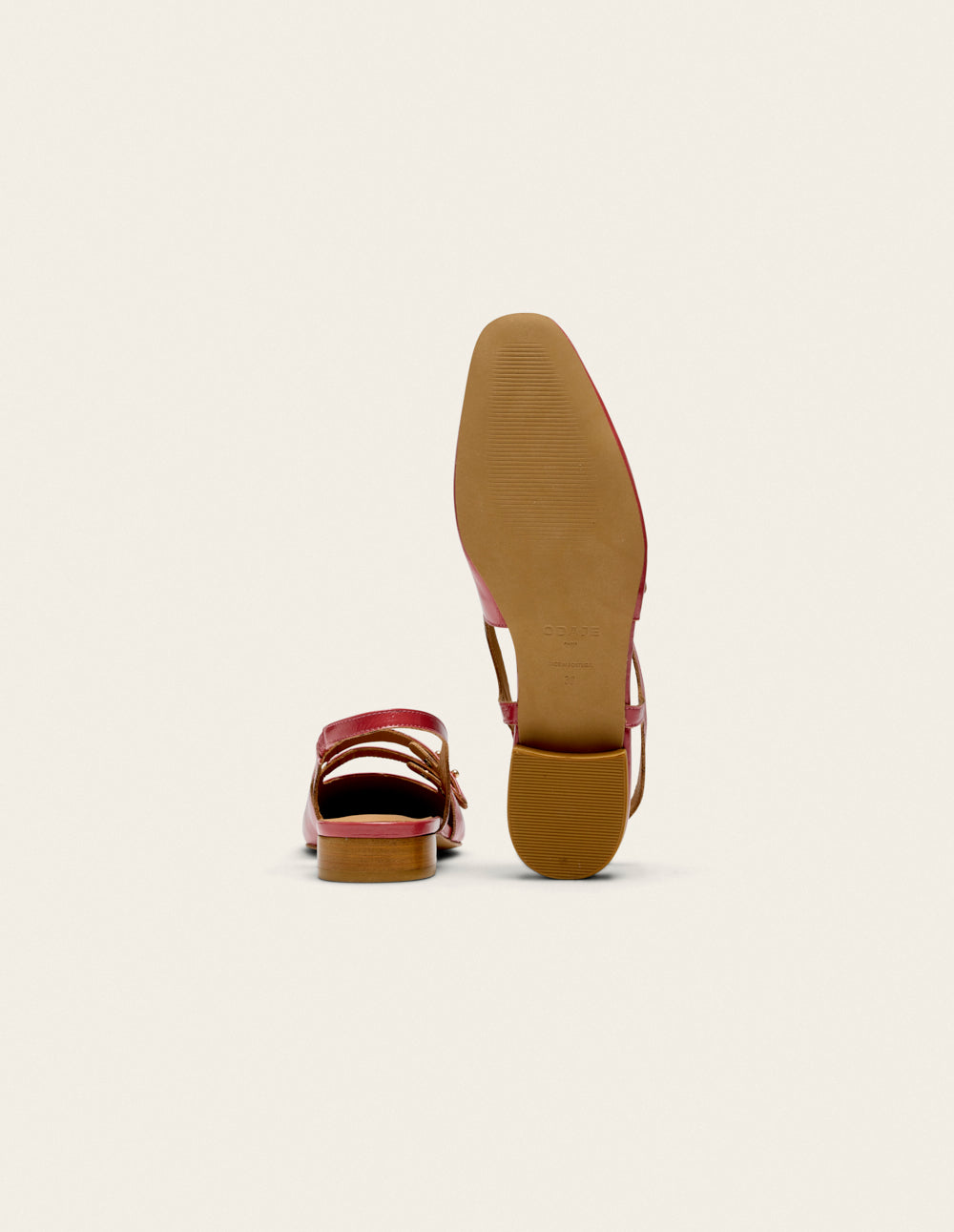 Ballerines Soli - Cuir plissé verni rose