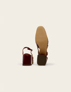 Escarpins Soline - Cuir plissé verni bordeaux