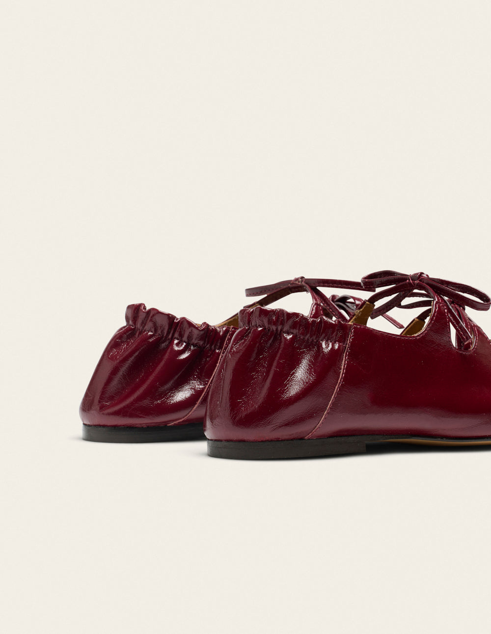 Ballerines Tula - Cuir plissé bordeaux