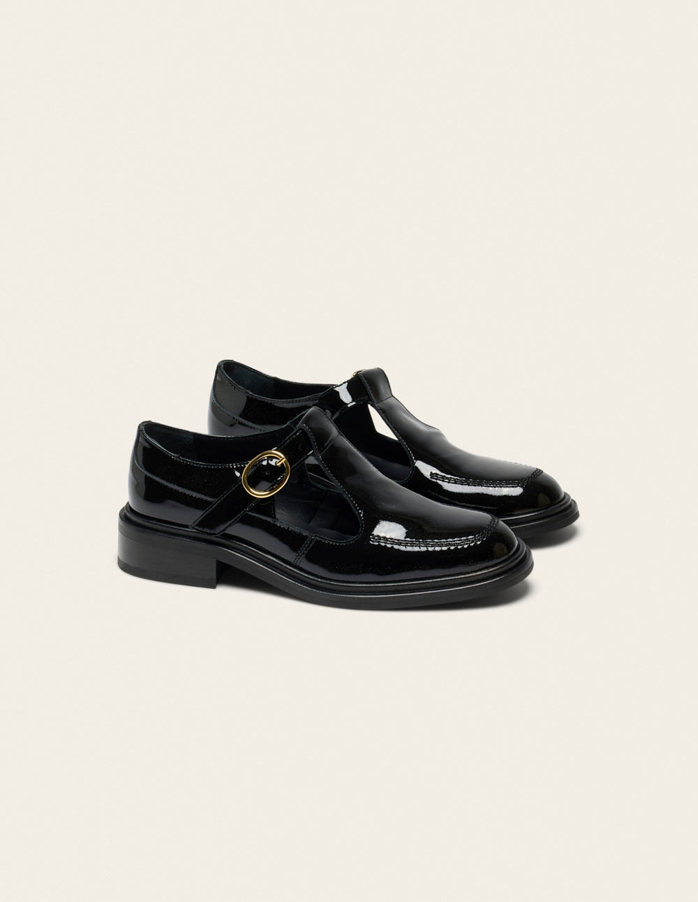 Derbies Tyria - Cuir verni noir