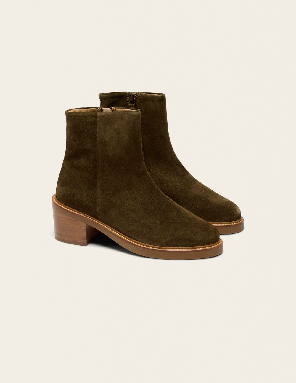 Véronique tall ankle boots - Suède kaki