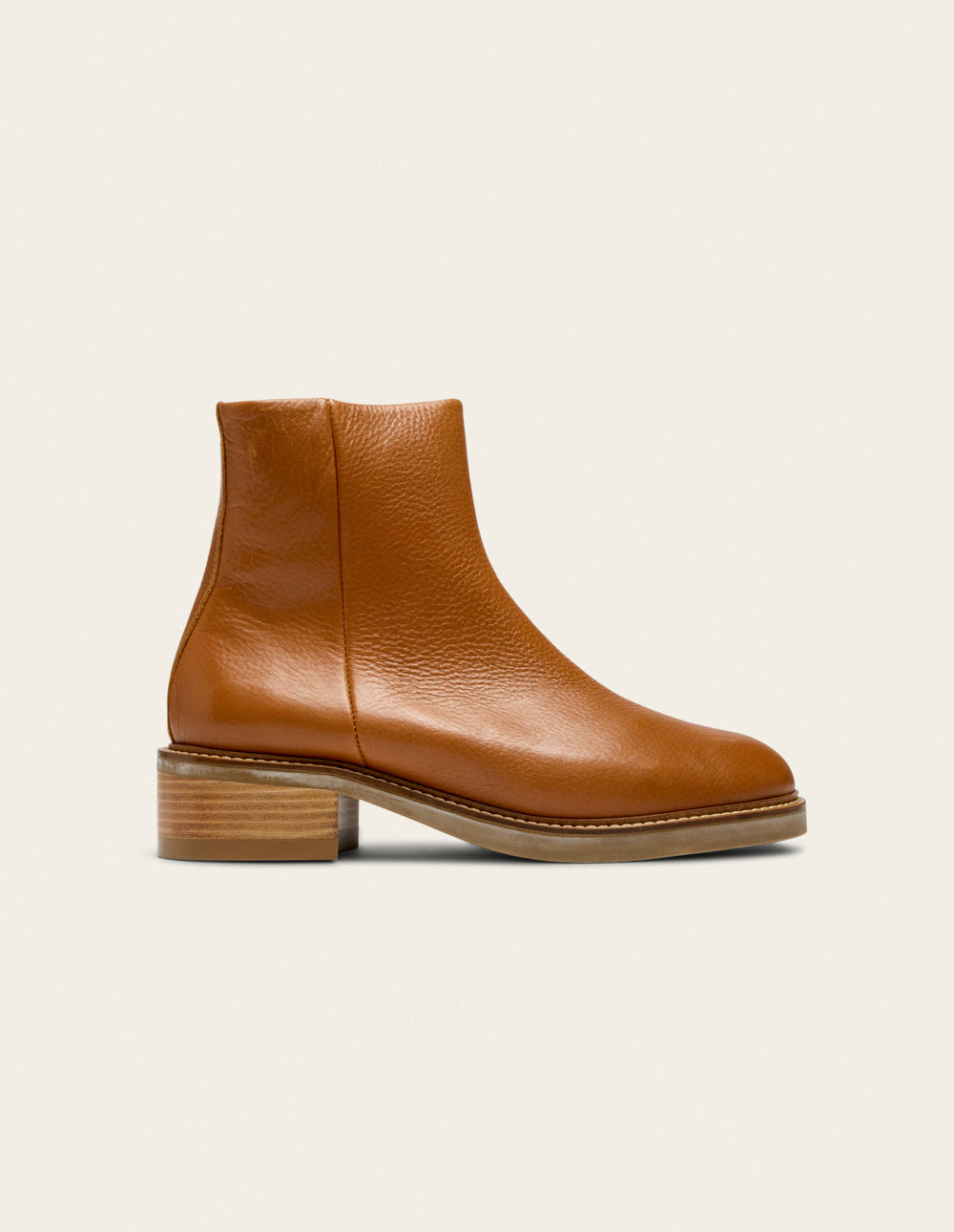 Virginie Bottines - Cuir grainé honey