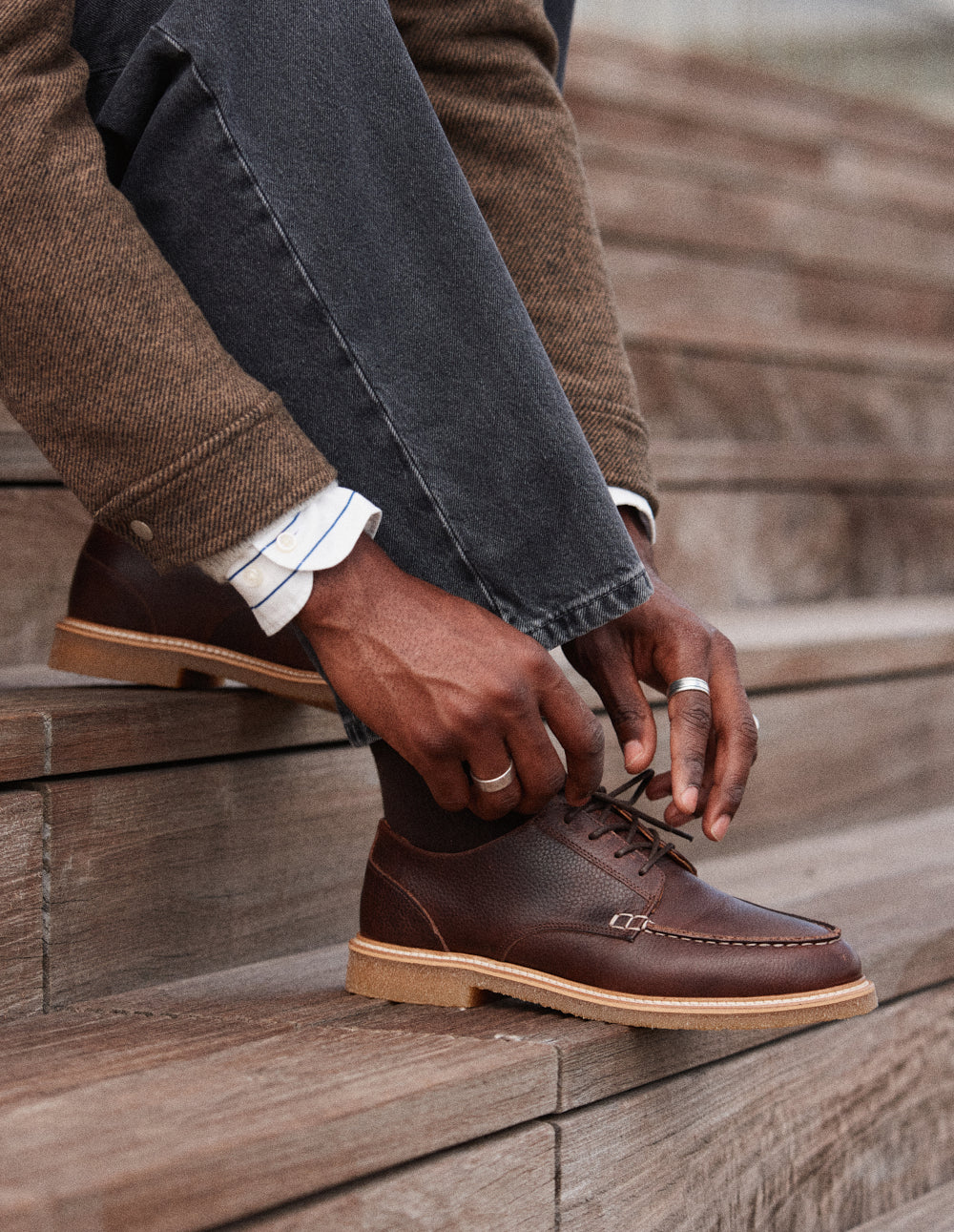 Derbies Alwin - Brown grain pull-up care