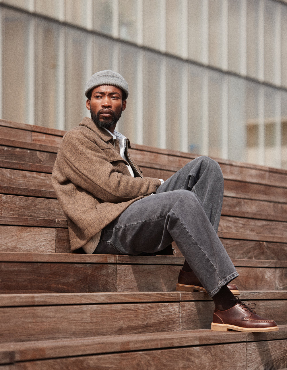 Derbies Alwin - Brown grain pull-up care