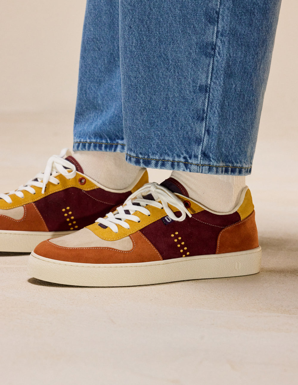 Baskets basses Arthur - Brique taupe moutarde
