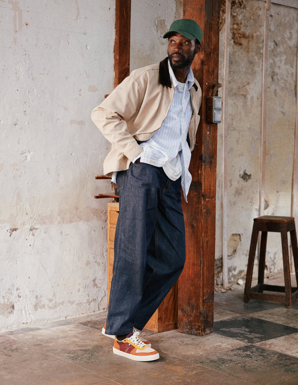 Baskets basses Arthur - Brique taupe moutarde