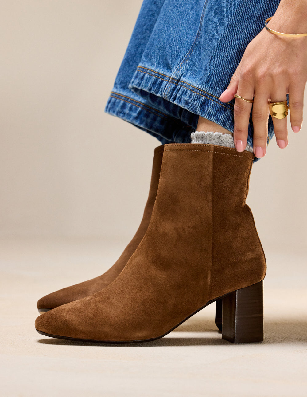 Brune ankle boots - Brown suède