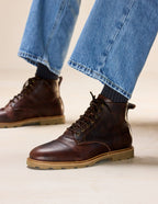 Eugène bottines - Brown grained pull-up leather