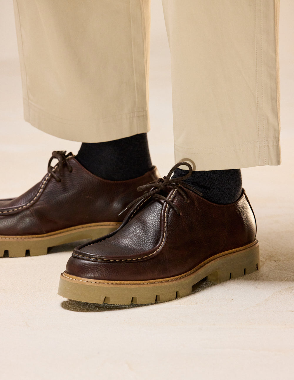 Derbies Gontran - Brown grain pull up leather