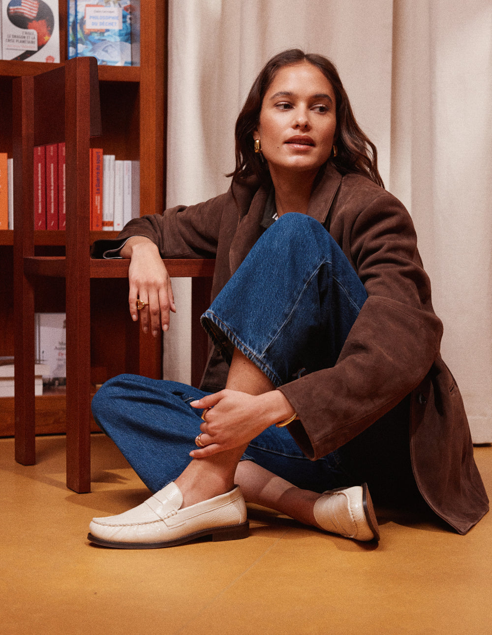 Halley loafers - Cuir plissé verni ecru