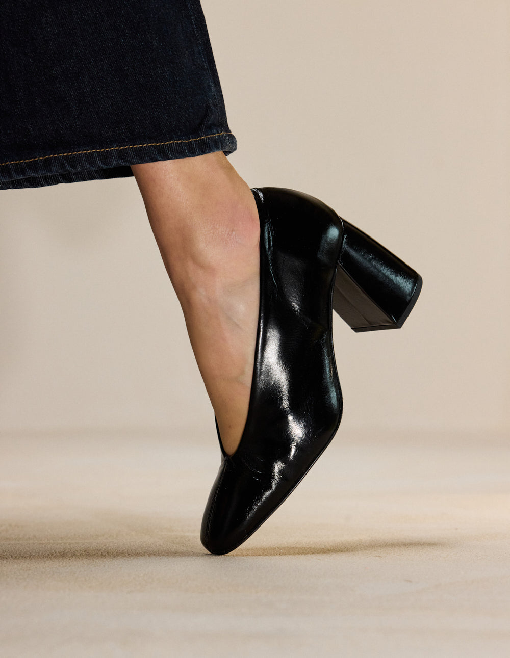 Ilamis pumps - Cuir plissé noir