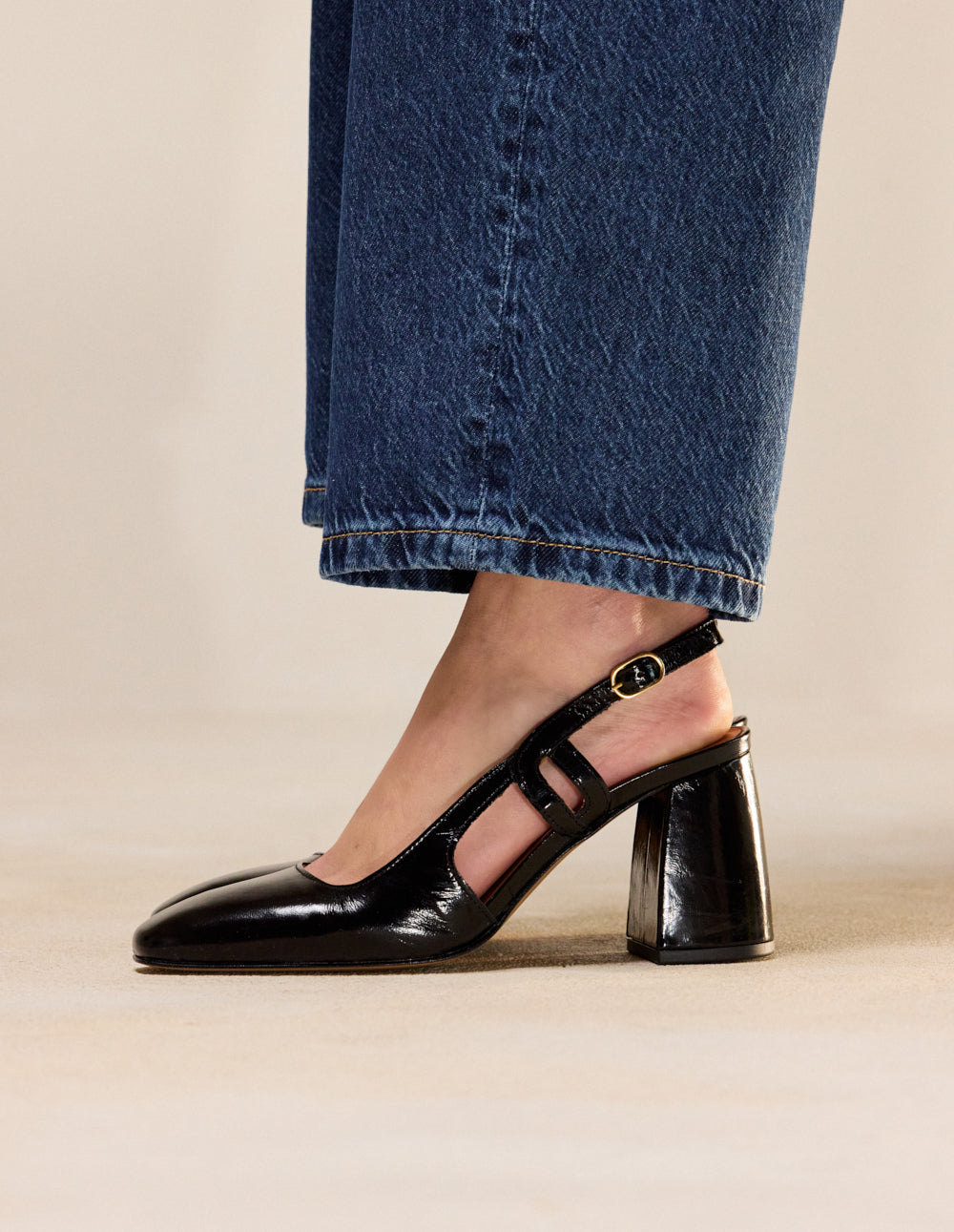 Escarpins Marcie - Cuir plissé noir
