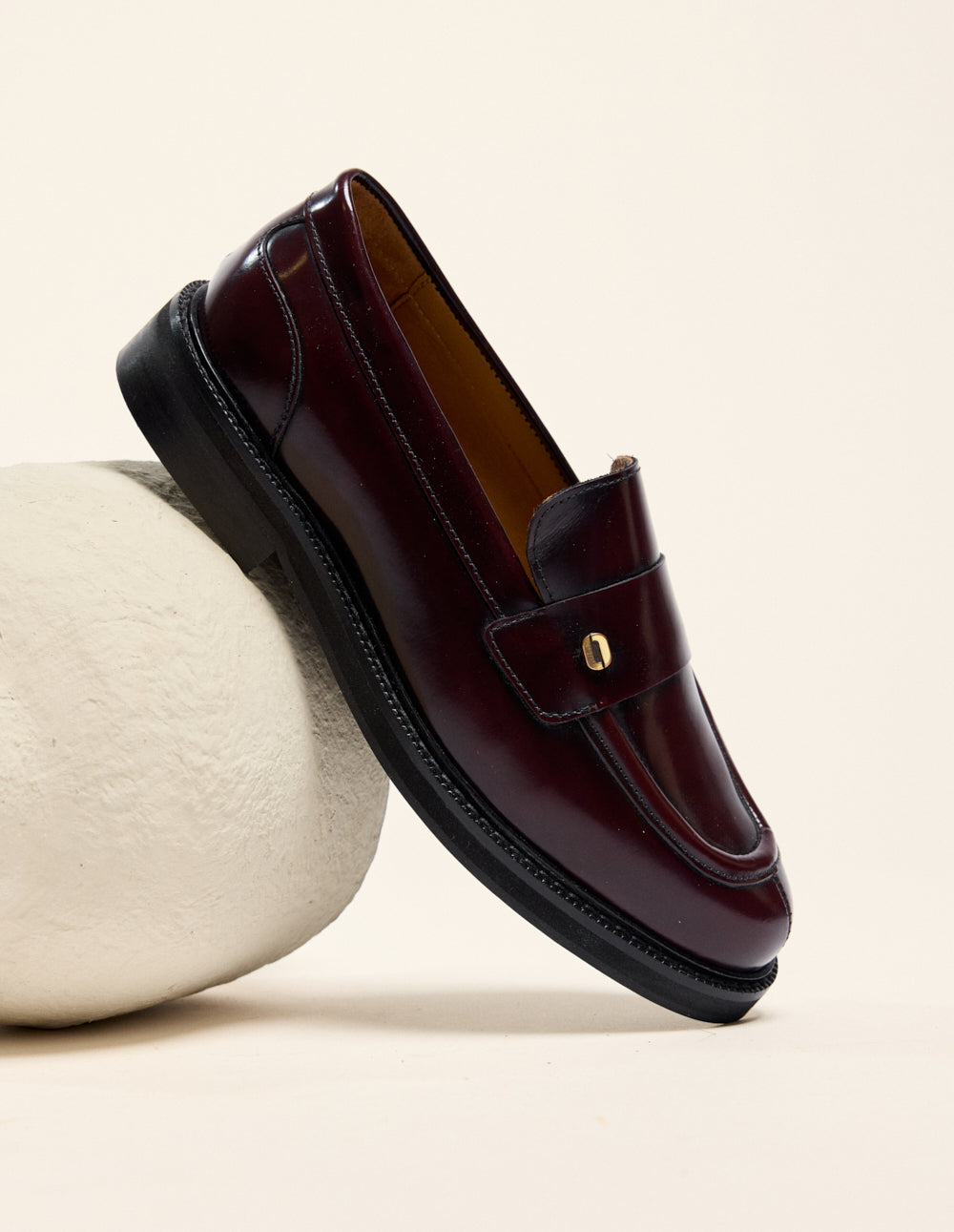 Marjorie loafers - Cuir box burgundy