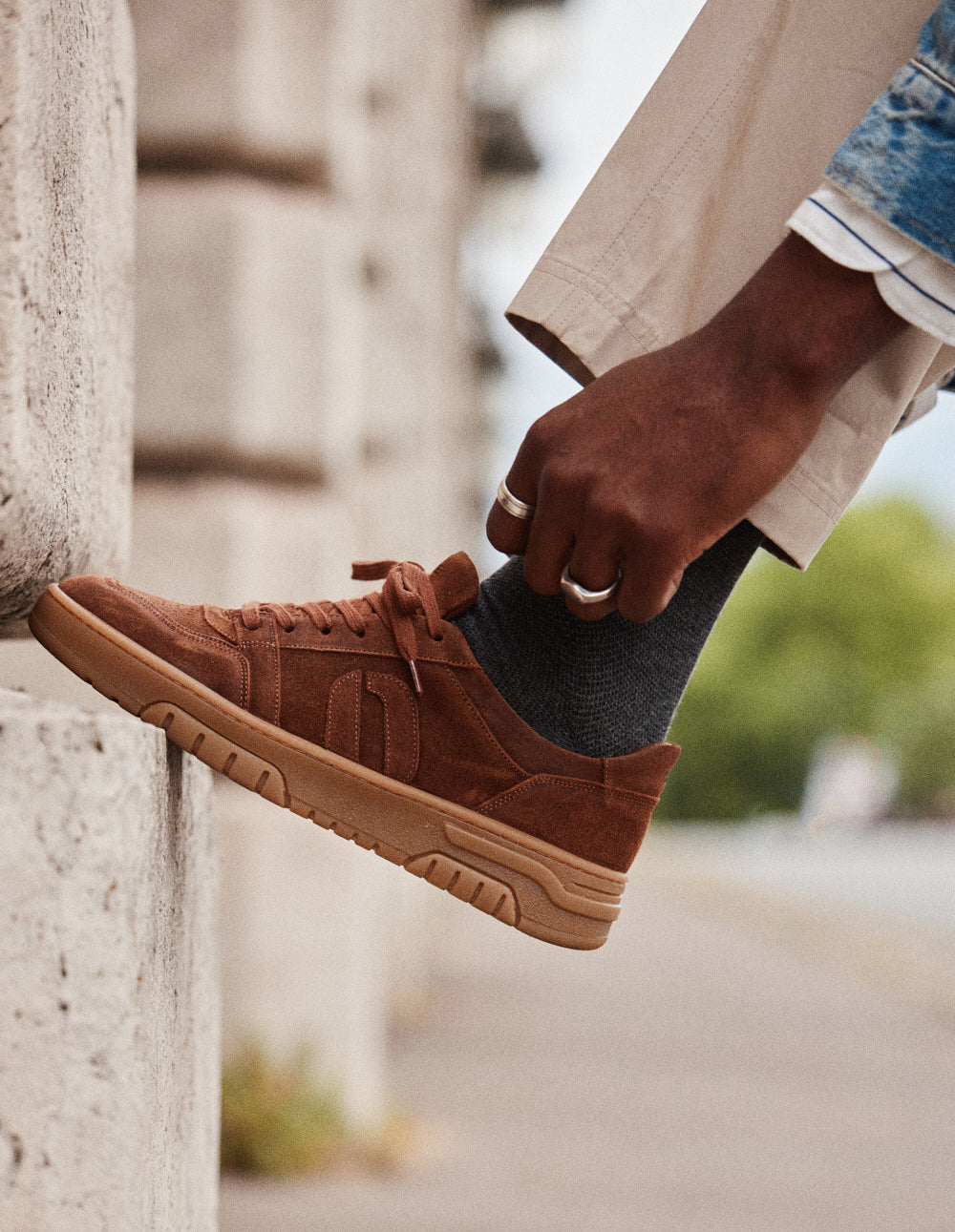 Nino Bass Baskets - Brown Huile Suede