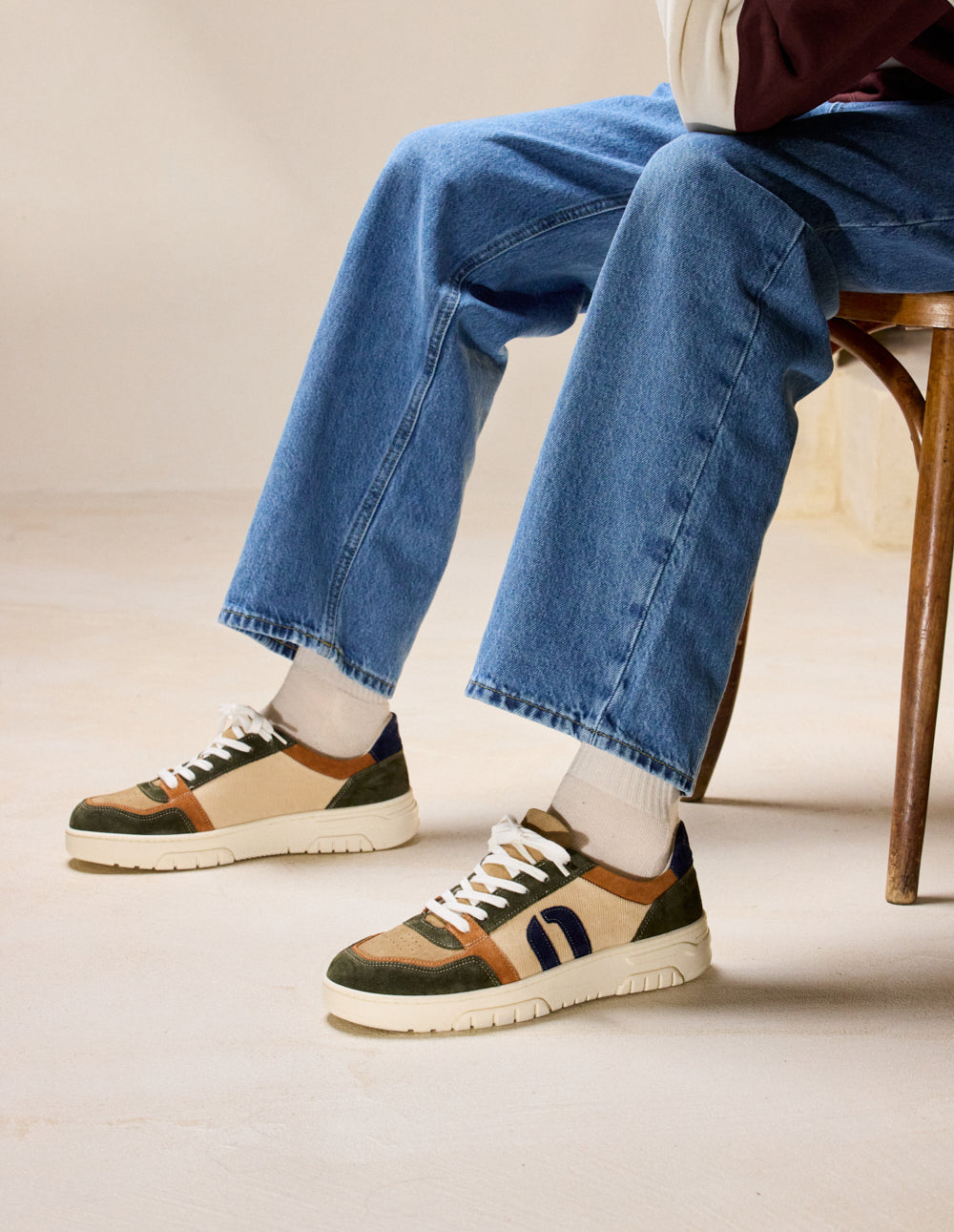 Baskets basses Nino - Vert marron beige