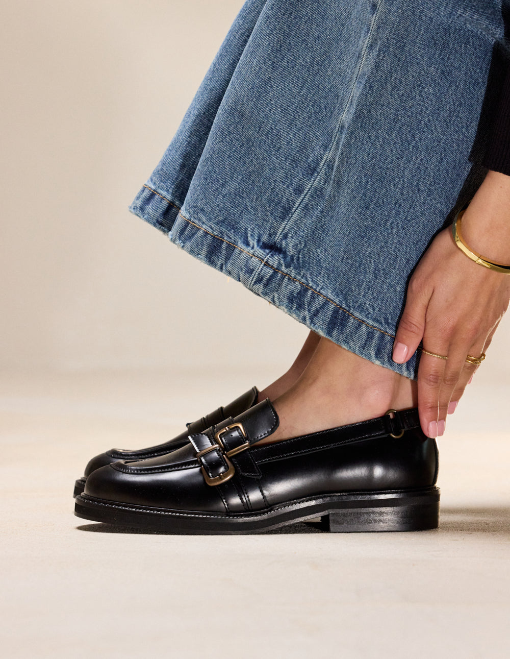 Olyme loafers - Cuir box noir