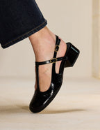 Escarpins Ryla - Cuir plissé noir