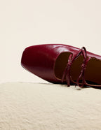 Ballerines Tula - Cuir plissé bordeaux