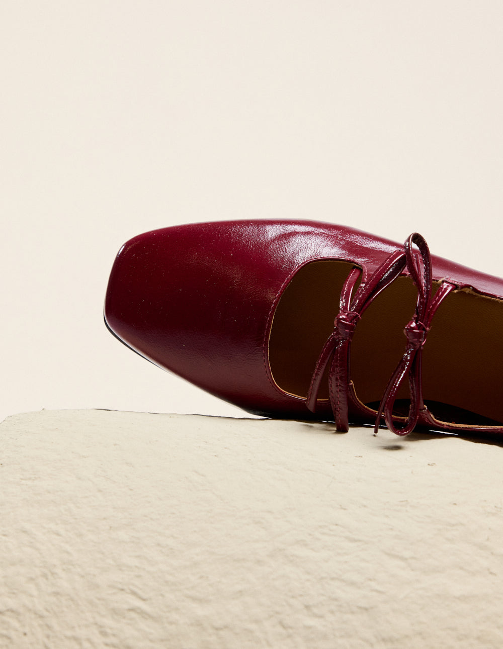 Ballerines Tula - Cuir plissé bordeaux