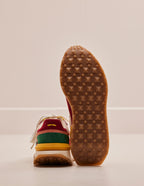 Baskets basses Yaelle - Suède et mesh sapin bordeaux jaune